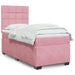 Pat box spring cu saltea, roz, 90x200 cm, catifea - WALTI WALTI