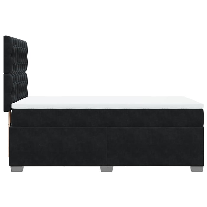 Pat box spring cu saltea, negru, 90x200 cm, catifea - WALTI WALTI