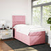 Pat box spring cu saltea, roz, 90x200 cm, catifea - WALTI WALTI