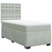 Pat box spring cu saltea, gri deschis, 90x200 cm, catifea - WALTI WALTI