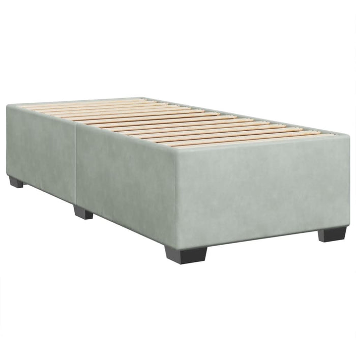 Pat box spring cu saltea, gri deschis, 90x200 cm, catifea - WALTI WALTI