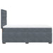 Pat box spring cu saltea, gri închis, 90x200 cm, catifea - WALTI WALTI