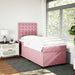 Pat box spring cu saltea, roz, 90x200 cm, catifea - WALTI WALTI