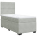 Pat box spring cu saltea, gri deschis, 100x200 cm, catifea - WALTI WALTI
