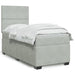 Pat box spring cu saltea, gri deschis, 100x200 cm, catifea - WALTI WALTI