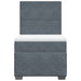 Pat box spring cu saltea, gri închis, 100x200 cm, catifea - WALTI WALTI