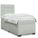 Pat box spring cu saltea, gri deschis, 100x200 cm, catifea - WALTI WALTI