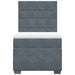 Pat box spring cu saltea, gri închis, 100x200 cm, catifea - WALTI WALTI