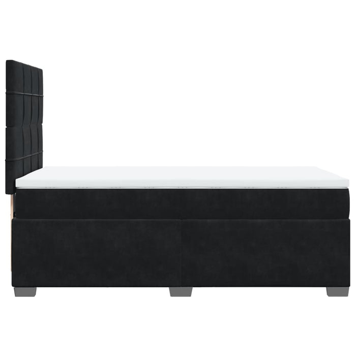 Pat box spring cu saltea, negru, 100x200 cm, catifea - WALTI WALTI