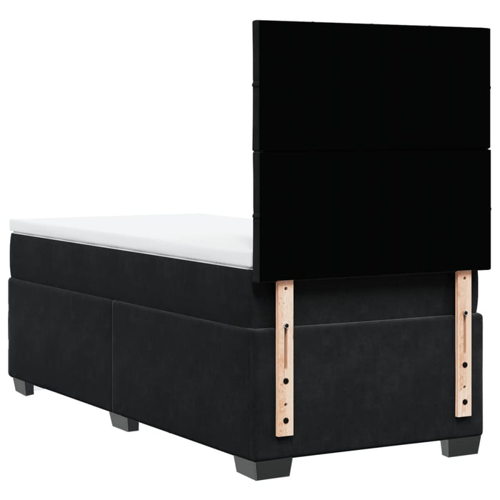 Pat box spring cu saltea, negru, 100x200 cm, catifea - WALTI WALTI