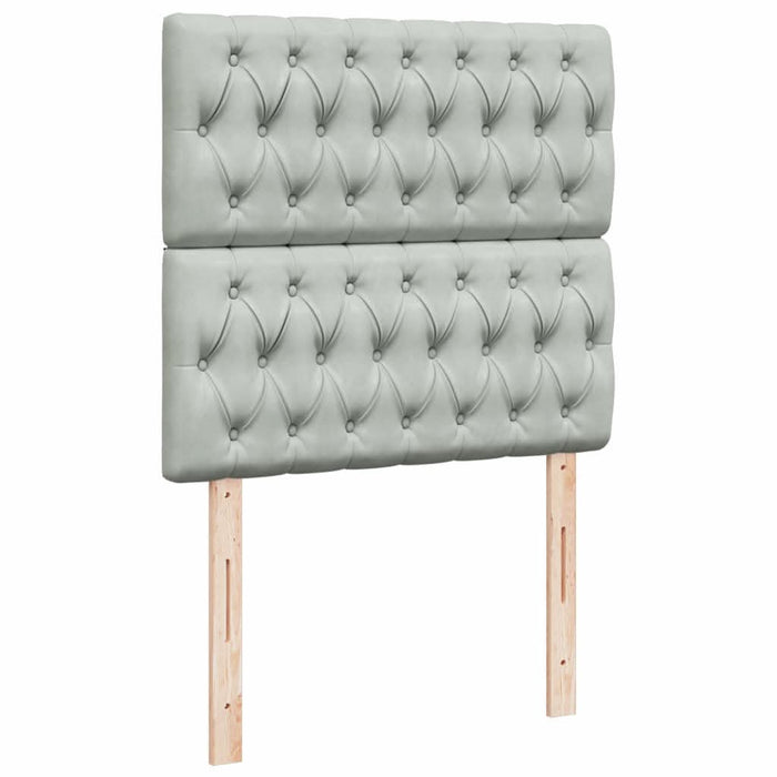 Pat box spring cu saltea, gri deschis, 100x200 cm, catifea - WALTI WALTI