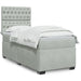Pat box spring cu saltea, gri deschis, 100x200 cm, catifea - WALTI WALTI