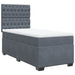 Pat box spring cu saltea, gri închis, 100x200 cm, catifea - WALTI WALTI