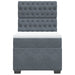 Pat box spring cu saltea, gri închis, 100x200 cm, catifea - WALTI WALTI