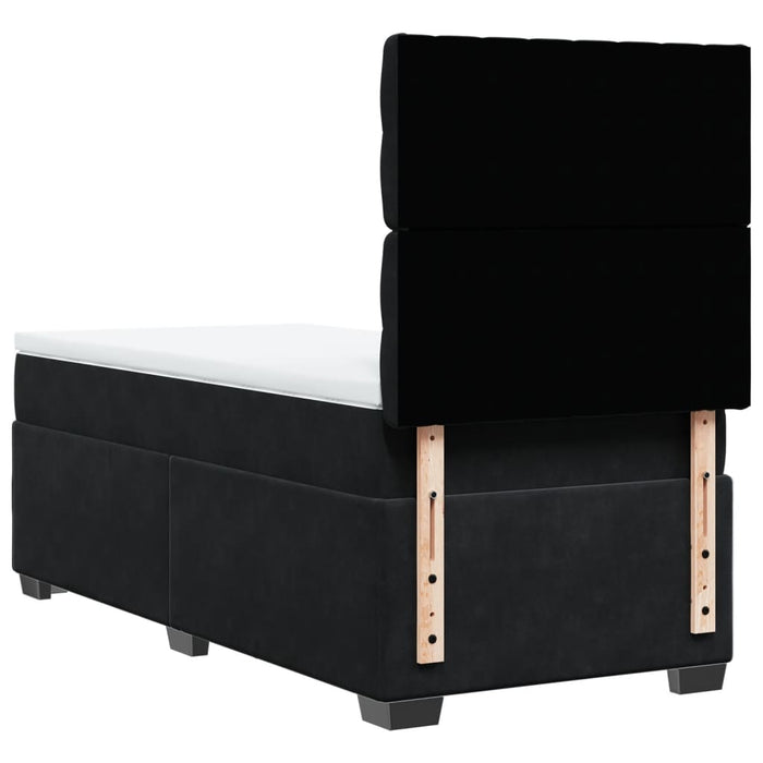Pat box spring cu saltea, negru, 100x200 cm, catifea - WALTI WALTI