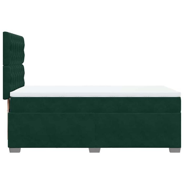 Pat box spring cu saltea, verde închis, 100x200 cm, catifea - WALTI WALTI