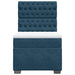 Pat box spring cu saltea, albastru, 100x200 cm, catifea - WALTI WALTI