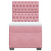 Pat box spring cu saltea, roz, 100x200 cm, catifea - WALTI WALTI