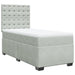 Pat box spring cu saltea, gri deschis, 100x200 cm, catifea - WALTI WALTI