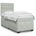 Pat box spring cu saltea, gri deschis, 100x200 cm, catifea - WALTI WALTI