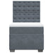 Pat box spring cu saltea, gri închis, 100x200 cm, catifea - WALTI WALTI