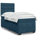 Pat box spring cu saltea, albastru, 100x200 cm, catifea - WALTI WALTI