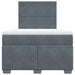 Pat box spring cu saltea, gri închis, 120x190 cm, catifea - WALTI WALTI