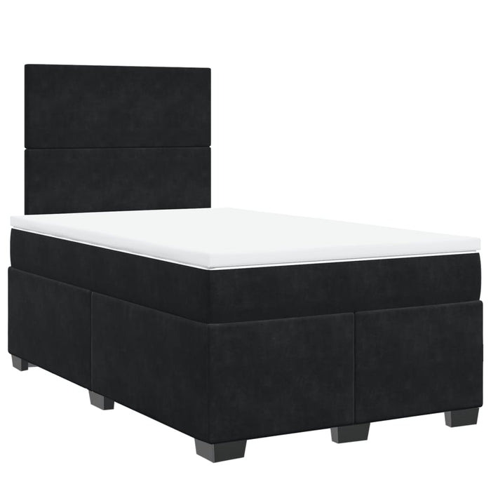 Pat box spring cu saltea, negru, 120x190 cm, catifea - WALTI WALTI