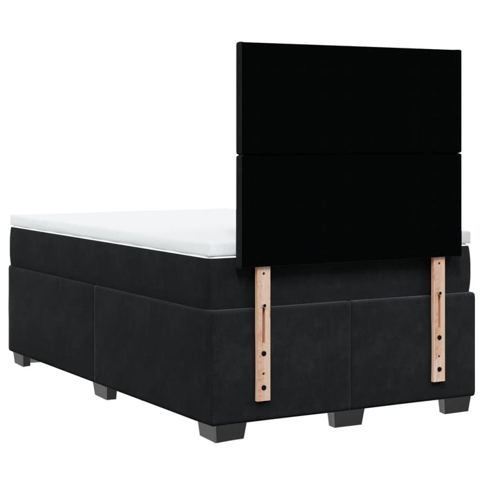 Pat box spring cu saltea, negru, 120x190 cm, catifea - WALTI WALTI