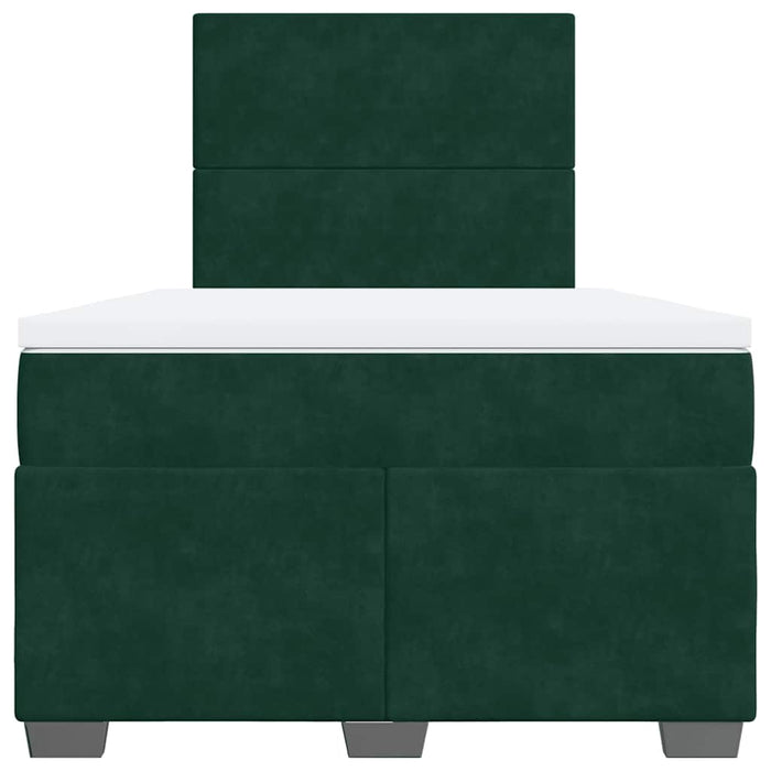 Pat box spring cu saltea, verde închis, 120x190 cm, catifea - WALTI WALTI