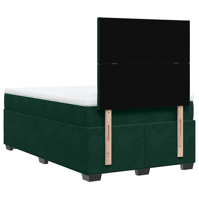 Pat box spring cu saltea, verde închis, 120x190 cm, catifea - WALTI WALTI