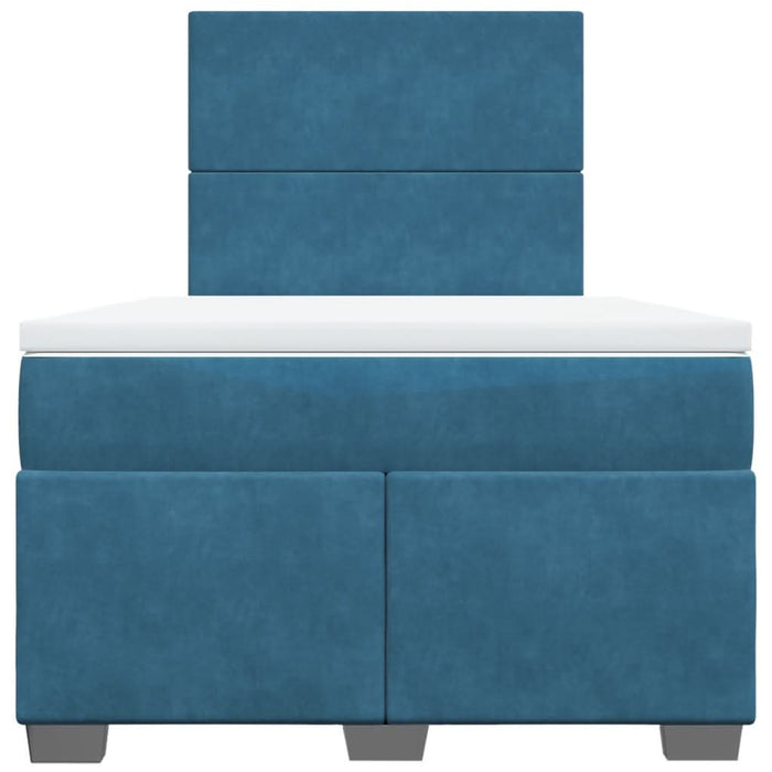 Pat box spring cu saltea, albastru, 120x190 cm, catifea - WALTI WALTI