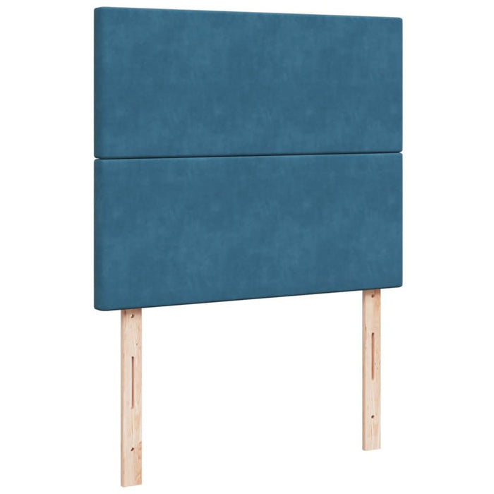 Pat box spring cu saltea, albastru, 120x190 cm, catifea - WALTI WALTI