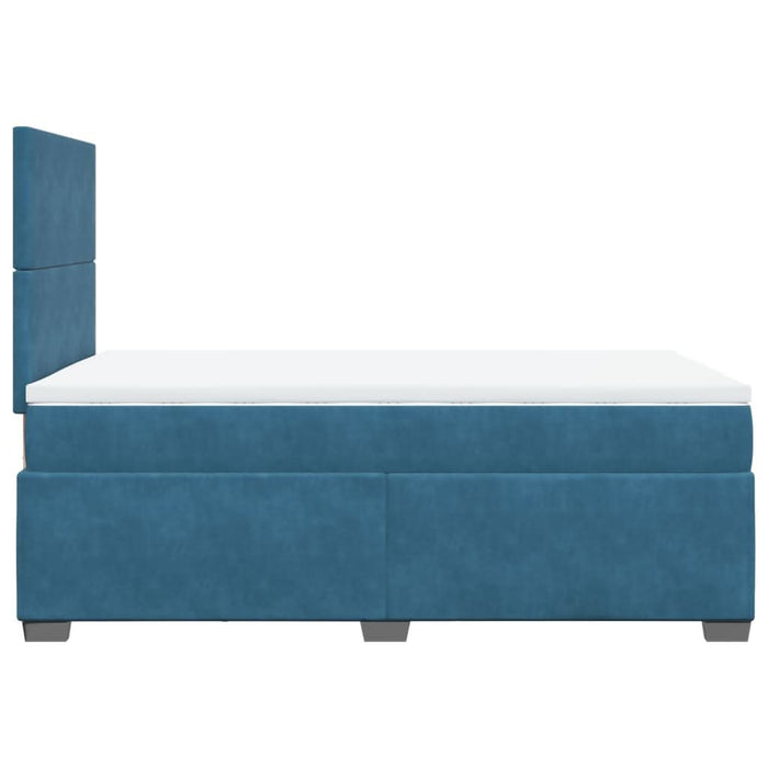 Pat box spring cu saltea, albastru, 120x190 cm, catifea - WALTI WALTI