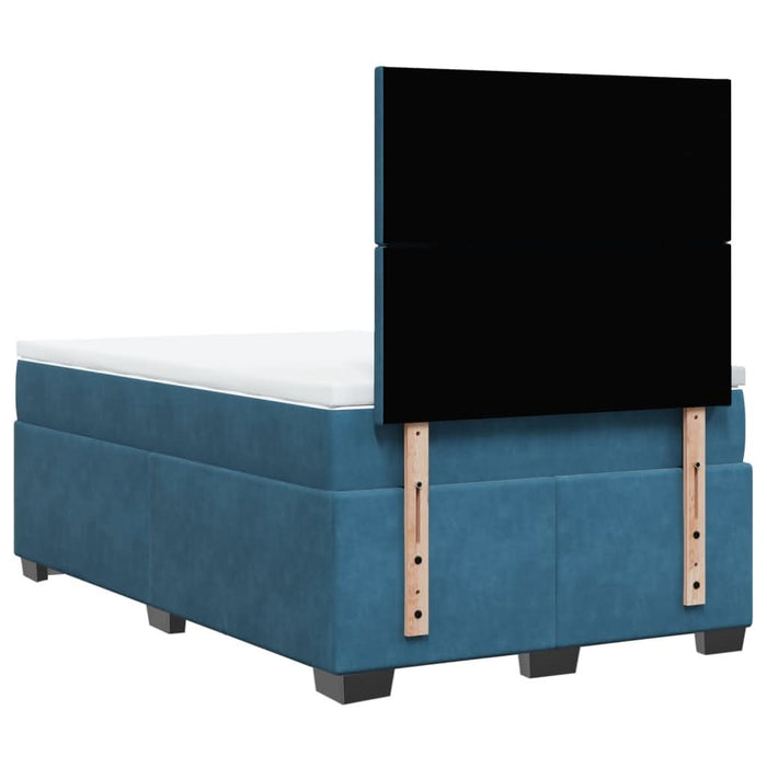 Pat box spring cu saltea, albastru, 120x190 cm, catifea - WALTI WALTI