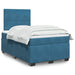 Pat box spring cu saltea, albastru, 120x190 cm, catifea - WALTI WALTI