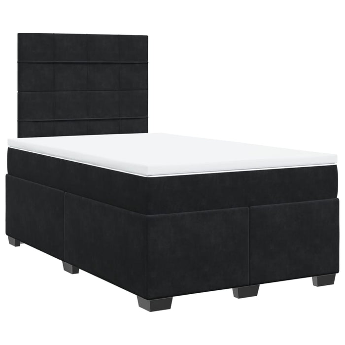Pat box spring cu saltea, negru, 120x190 cm, catifea - WALTI WALTI