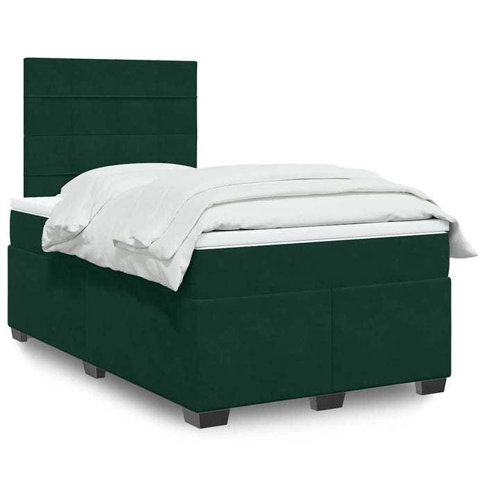 Pat box spring cu saltea, verde închis, 120x190 cm, catifea - WALTI WALTI