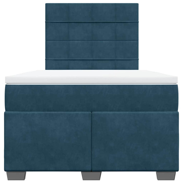 Pat box spring cu saltea, albastru, 120x190 cm, catifea - WALTI WALTI