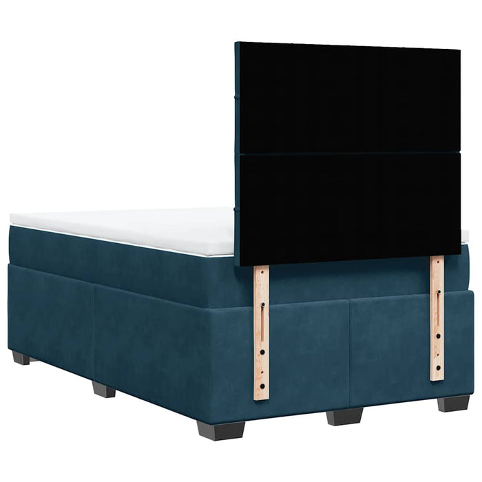 Pat box spring cu saltea, albastru, 120x190 cm, catifea - WALTI WALTI