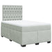 Pat box spring cu saltea, gri deschis, 120x190 cm, catifea - WALTI WALTI