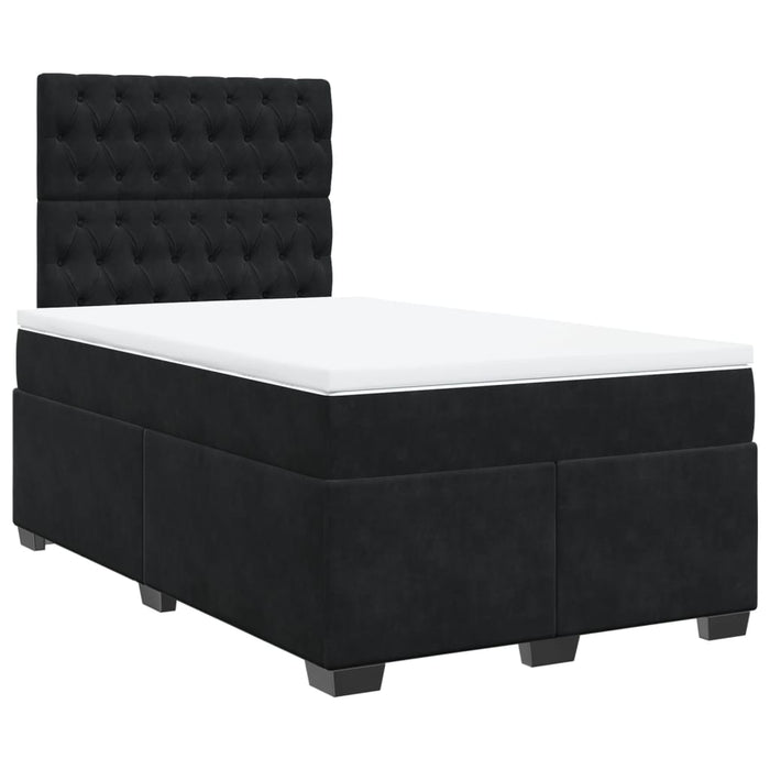Pat box spring cu saltea, negru, 120x190 cm, catifea - WALTI WALTI