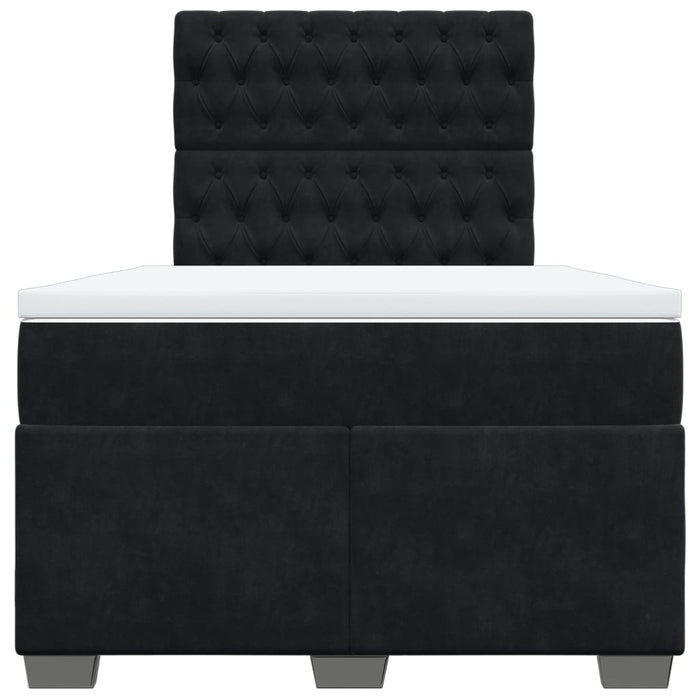 Pat box spring cu saltea, negru, 120x190 cm, catifea - WALTI WALTI