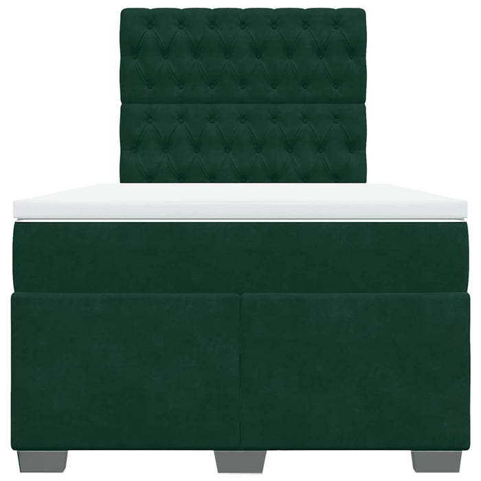 Pat box spring cu saltea, verde închis, 120x190 cm, catifea - WALTI WALTI