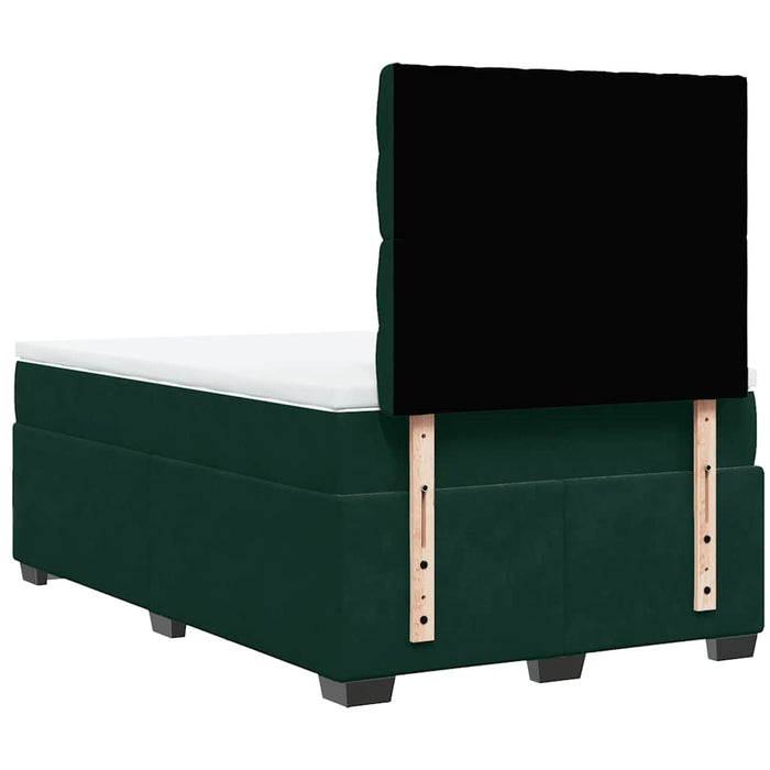 Pat box spring cu saltea, verde închis, 120x190 cm, catifea - WALTI WALTI