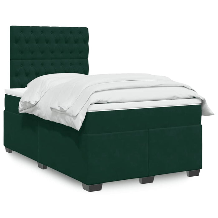 Pat box spring cu saltea, verde închis, 120x190 cm, catifea - WALTI WALTI