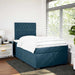Pat box spring cu saltea, albastru, 120x190 cm, catifea - WALTI WALTI