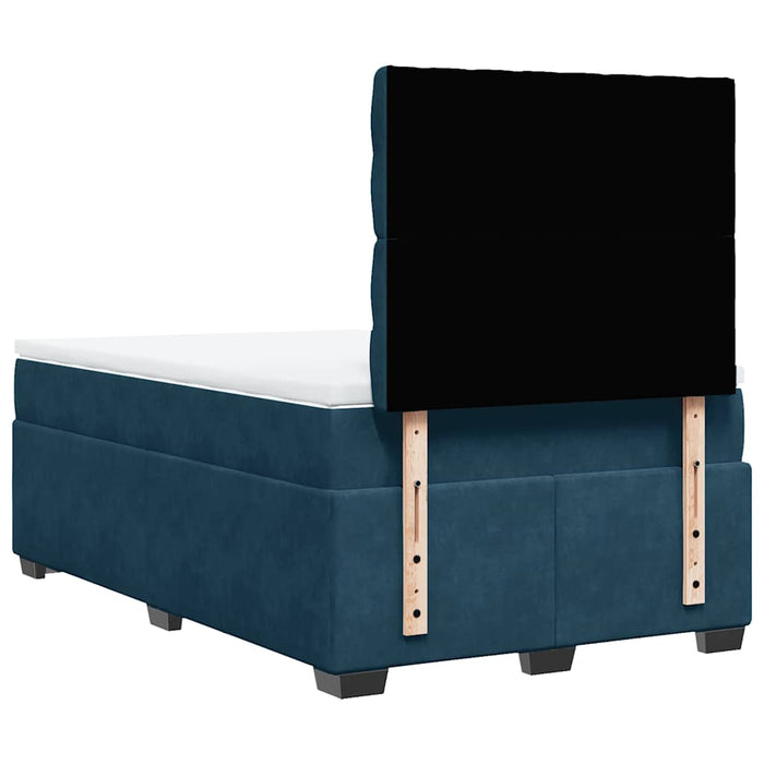 Pat box spring cu saltea, albastru, 120x190 cm, catifea - WALTI WALTI