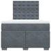 Pat box spring cu saltea, gri închis, 120x190 cm, catifea - WALTI WALTI