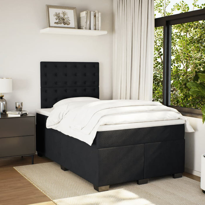 Pat box spring cu saltea, negru, 120x190 cm, catifea - WALTI WALTI